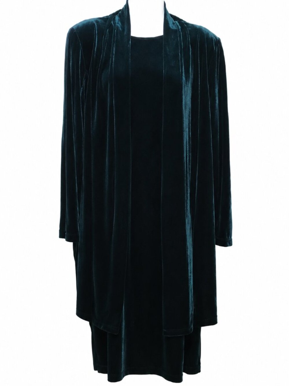 Plus size 20W dress - AUGUST MAX WOMAN green velvet/velour dress & jacket set